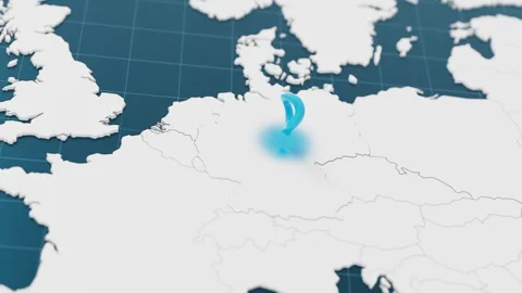 Highlight with blue of Germany 3d map with pointer pin surrounded with other Stock Footage 298285961
