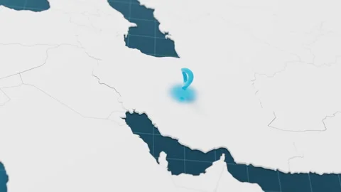 Highlight with blue of Iran 3d map with pointer pin surrounded with other 動画素材 302170489