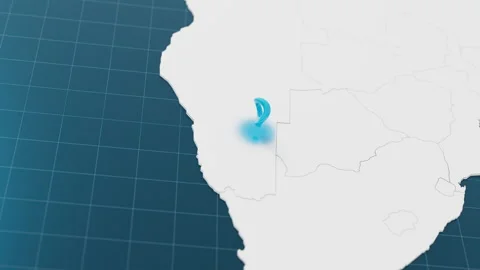 Highlight with blue of Namibia 3d map with pointer pin surrounded with other Stock Footage 312110921