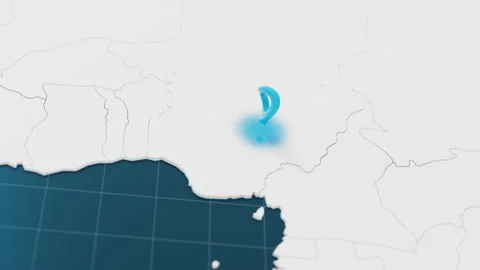 Highlight with blue of Nigeria 3d map with pointer pin surrounded with other Stock Footage 310160844