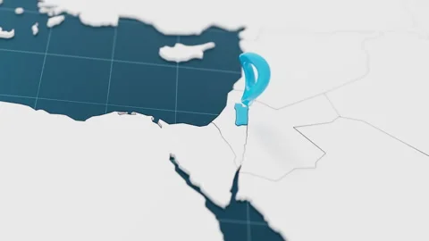 Highlight with blue of Palestine 3d map with pointer pin surrounded with other Stock Footage 303171186