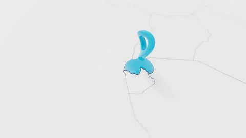 Highlight with blue of Rwanda 3d map with pointer pin surrounded with other Stock Footage 310681584