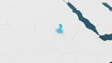 Highlight with blue of Sudan 3d map with pointer pin surrounded with other 動画素材 303895772