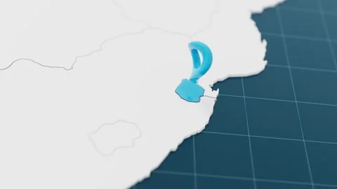 Highlight with blue of Swaziland 3d map with pointer pin surrounded with other Stock Footage 313596717