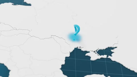 Highlight with blue of Ukraine 3d map with pointer pin surrounded with other Stock Footage 301072459