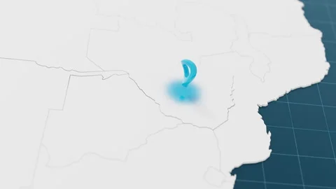Highlight with blue of Zimbabwe 3d map with pointer pin surrounded with other Stock Footage 311365375