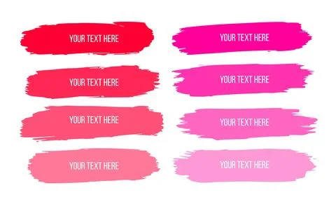 Highlight brush lines. Hand drawn pink and red highlighter pen stroke line Stock Illustration