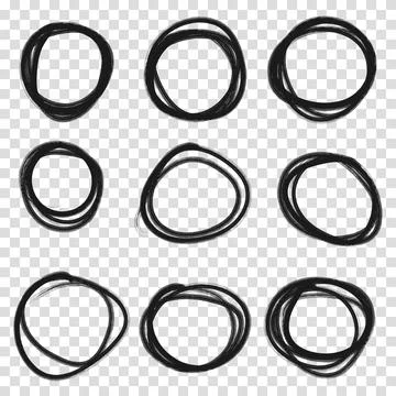 Highlight circle frames. For message note mark design element. Set hand dra.. 스톡 일러스트
