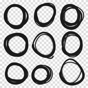 Highlight circle frames. For message note mark design element. Set hand dra.. 스톡 일러스트