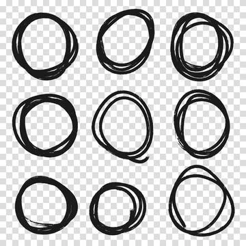 Highlight circle frames. For message note mark design element. Set hand drawn 스톡 일러스트