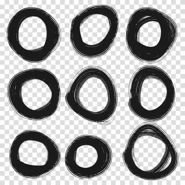 Highlight circle frames. For message note mark design element. Set hand dra.. 스톡 일러스트