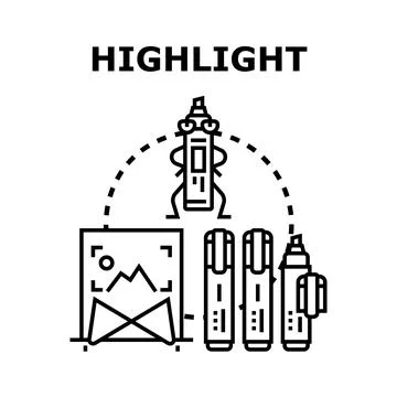 Highlight concept with markers and creative tools Stock Illustration