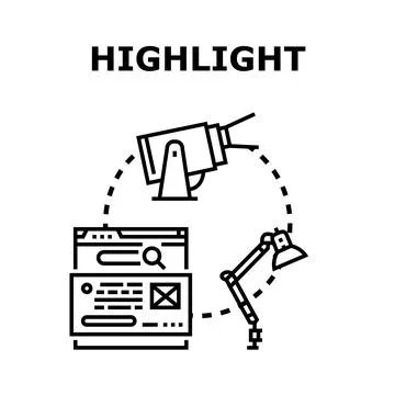 Highlight concept with web search and light Stockillustratie