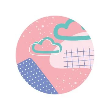 Highlight cover abstract shaped clouds color texture Illustrazione stock