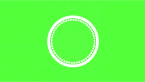 Highlight dotted circle white lines, zooming in motion graphics green screen Stock Footage 309235838