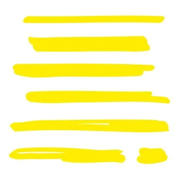 Highlight indicator. Highlight yellow strokes. marker highlighter Stock Illustration