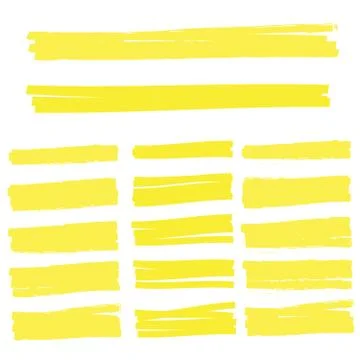 Highlight marker lines. Highlight strokes vector. Marker pen highlight Stockillustratie