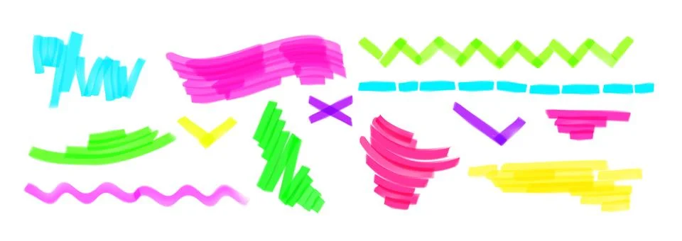 Highlight marker lines set isolated on white Stock-Illustration