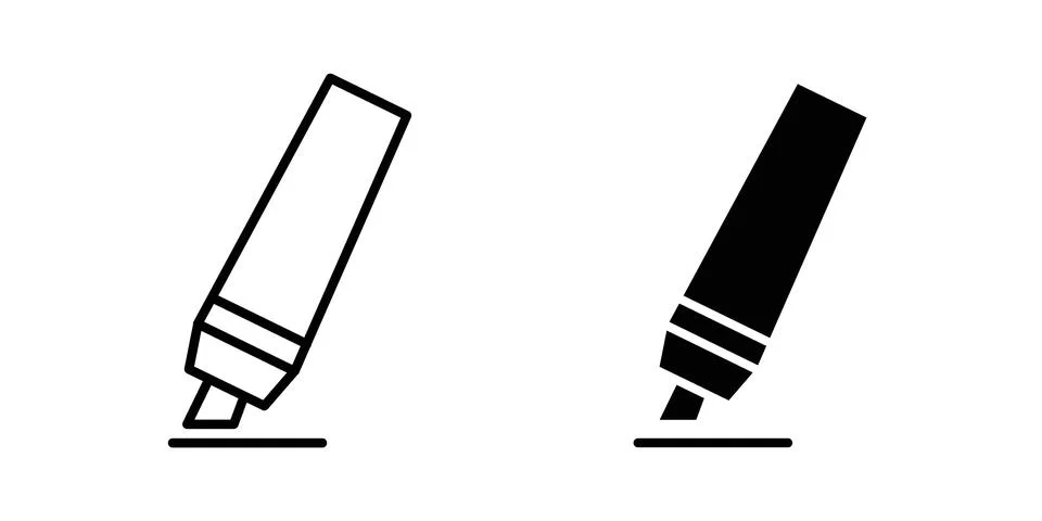 Highlight pen icon vector design illustrations Illustrazione stock