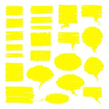 Highlight permanent pen talk clouds and memo boxes Stock Illustration