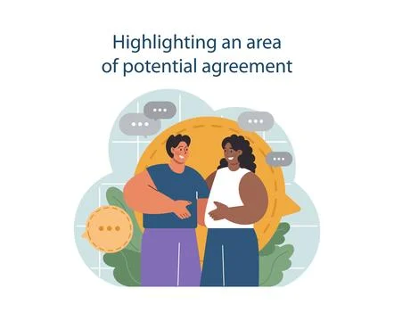 Highlight a potential agreement to conduct difficult negotiation. 库存插图