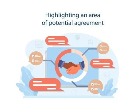Highlight a potential agreement to conduct difficult negotiation. Stock Illustration