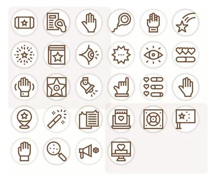 Highlight Scalable Vector Set featuring 28 Detail Enhanced Bold Line Retina.. Stockillustratie