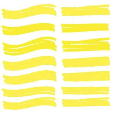 Highlight strokes. Highlight marker pen. Highlight marker stroke Stock Illustration