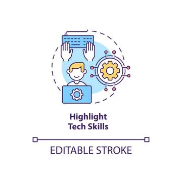 Highlight tech skills concept icon Illustrazione stock