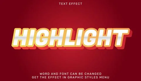 Highlight text effect template in 3d design Stock Illustration