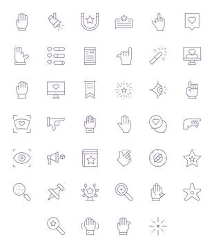 Highlight Vector Icon Collection featuring 40 Detail Enhanced 128x128 Thin .. Stockillustratie