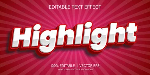 Highlight vector text effect with modern style design Stock Illustration