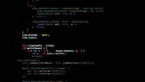 Highlighted codes sliding on the screen Stock Footage 139012088