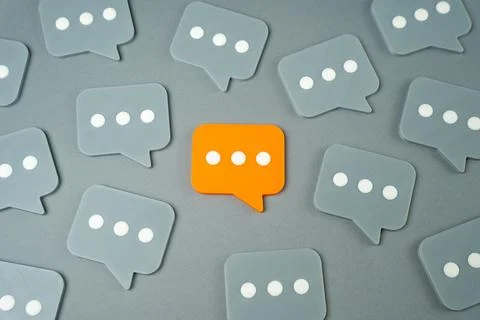 Highlighted comment among gray ones, best idea and fresh perspective concept, Stock Photos