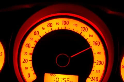Highlighted speedometer Stock Photos