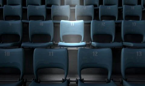 Highlighted Stadium Seat Stock Illustration