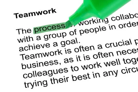Highlighted word process with green pen Stock Photos