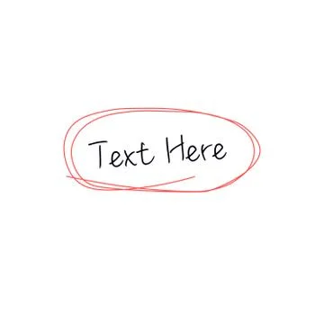 Highlighter and marker the text, hand drawn circle lines. Stock vector Illustrazione stock