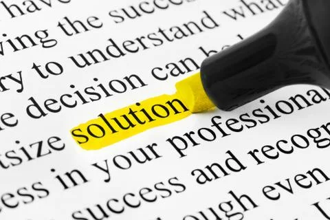 Highlighter and word solution Stock Photos