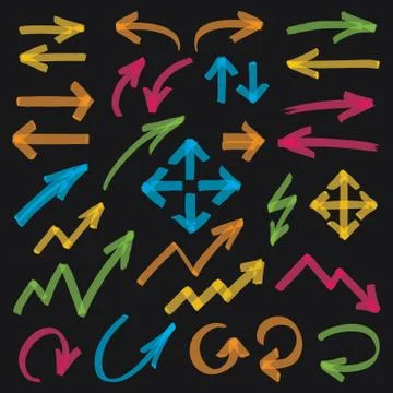 Highlighter Arrows Design Elements Stock Illustration