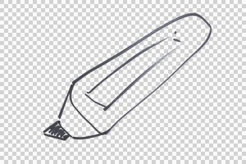 A highlighter drawn with a black marker Stock Illustration