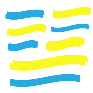 Highlighter elements. Yellow marker text selection Stock Illustration