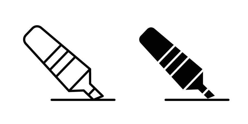Highlighter icon design. Simple Vector illustrations.. Stock Illustration