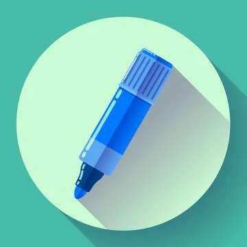 Highlighter icon in flat style with long shadow Stock Illustration