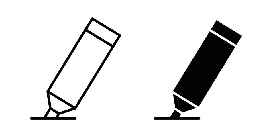 Highlighter icon graphic element. web icon set Stock Illustration