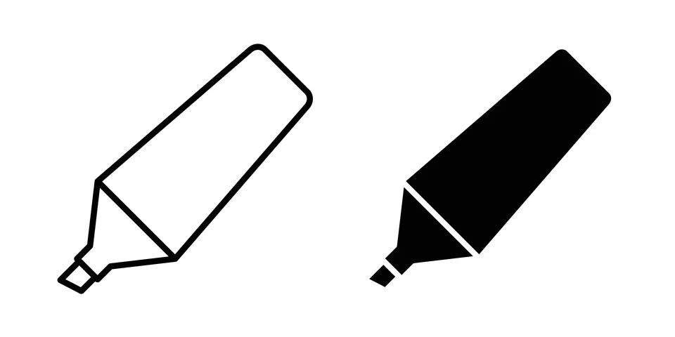 Highlighter icon set, collection of vector icons Stock Illustration