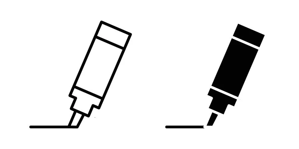 Highlighter icon vector design illustrations Stock Illustration