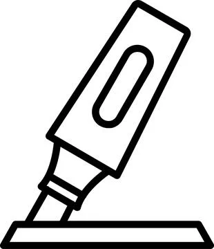 Highlighter Line Icon Design Stock Illustration