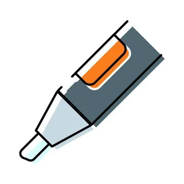 Highlighter marker pen illustration with flat design style Stock Illustration