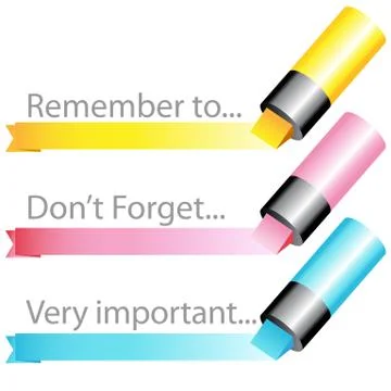 Highlighter marker ribbon set Stock Illustration